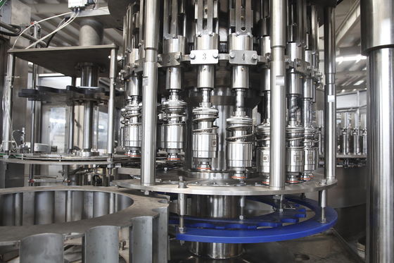 Electric Volumetric Liquid Filling Machine , 36000BPH Water Bottling Equipment
