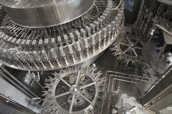 Electric Volumetric Liquid Filling Machine , 36000BPH Water Bottling Equipment